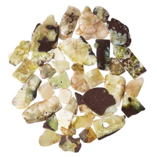 Australian Prehnite Freeform Slabs, 4/15mm x 30/70mm (KGS)