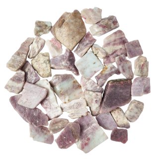 Quartz with Pink Tourmaline Freeform Slabs, 4/15mm x 30/70mm (KGS)