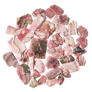 Rhodocrosite Polished FreeForm Slabs, 4/15mm x 30/70mm (1kg)