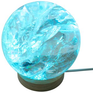 Colour Changing Light Box USB LED, Round Wood Base 6cm (1pc) NETT