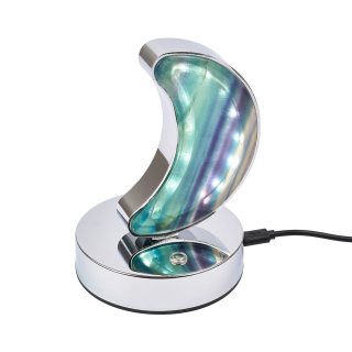 Fluorite Moon Lamp, Silver Plated, USB (1pc) NFD
