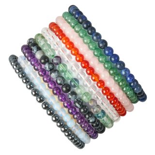 Childs assorted 4mm Bead Bracelet, 6", (10pcs) 