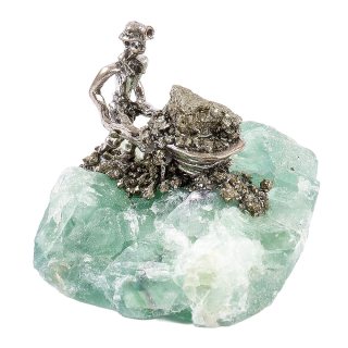 Fluorite Chunk with Miner (1pc) NFD