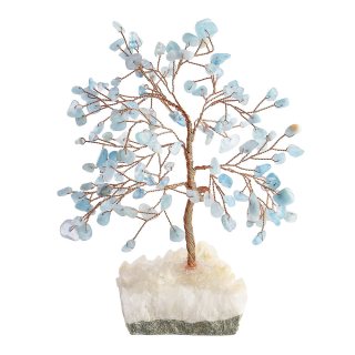 Aquamarine Gem Tree with Crystal Base (1pc) NFD