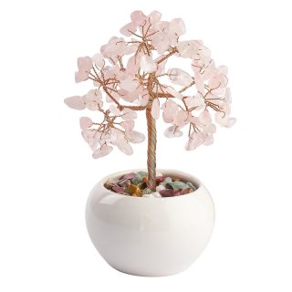 Rose Quartz Gem Tree in Cup (1pc) NFD