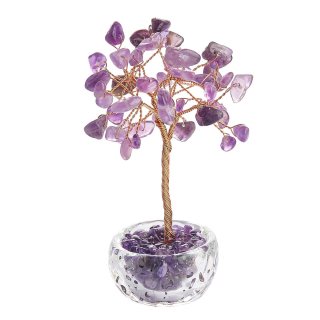 Mini Amethyst Tree with Clear Cup (1pc) NFD