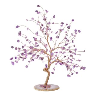 Amethyst Willow Tree with Agate Slice Base (1pc) NFD