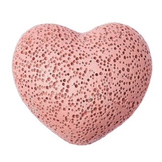 Lava stone Heart, 45x26mm, Pink (1pc)