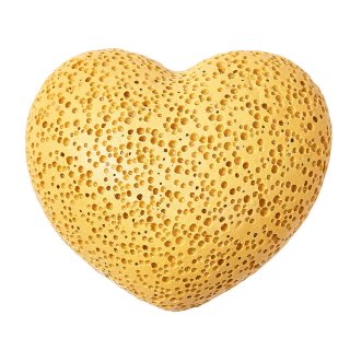 Lava stone Heart, 45x26mm, Yellow (1pc)