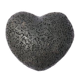 Lava stone Heart, 45x26mm, Black (1pc)