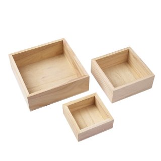 Wooden Merchandiser Boxes (Set of 3) 16cm/12cm/9cm