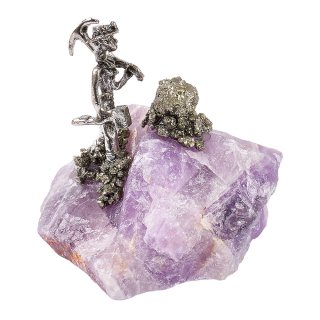 Amethyst Zambia chunk with Miner (1pc) NFD