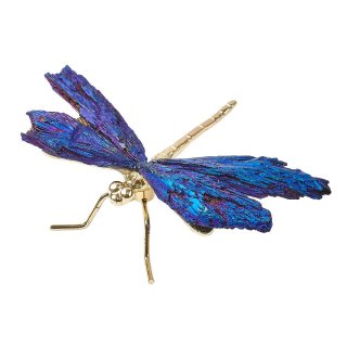 Dragonfly with Blue Kyanite Aura Wings, Gold Body (1pc) NFD