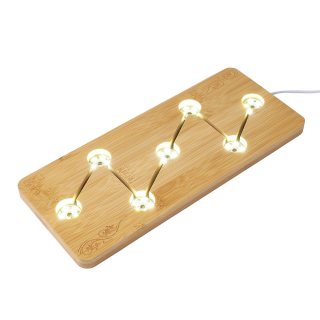 Rectangular Bamboo Light Stand With 7 Holes, 298mmx125mm (1pc)