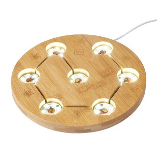 Round Bamboo Light Stand With 7 Holes, 200mm (1pc)