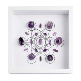 Amethyst Crystal Grid in White Box Frame (1pc) NFD