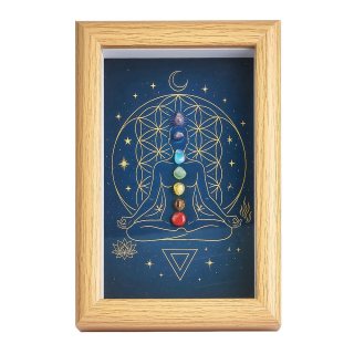 Chakra Moon and Stars Picture in Bamboo Box Frame 110x160mm (1pc) NFD