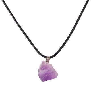 Amethyst Pendant on Thong (1pc)