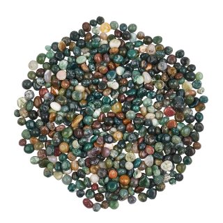 Moss Agate Tumbled Chips, 5-7mm (100g)