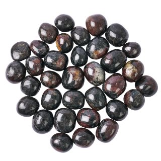 Arfvedsonite and Garnet Tumblestones (KG) NFD