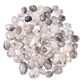 Black Tourmalinated Quartz Tumblestones (KG) NFD