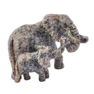 Yooperlite Elephant Mother and Child Carving (1pc) NFD