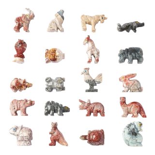 Soapstone Animal Carvings Mix 2, Peru (20pcs) 
