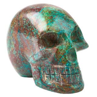 Chrysocolla Skull Thin 90-100mm, Peru (1pc) NFD