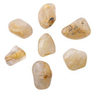 Rutilated Quartz Extra Quality Medium Tumblestone 20-30mm Brazil (50g) NFD