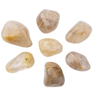 Rutilated Quartz Extra Quality Large Tumblestone 30-40mm Brazil (100g) NFD