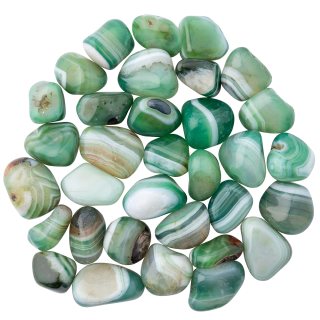 Green Banded Agate Medium Tumblestone 20-30mm, Brazil (250g) NETT