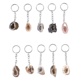 Geode Keyrings Natural Colour Brazil (10pcs) NFD