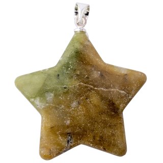 Serpentine Puff Star Pendant with Silver Plated Bail (1pc) 