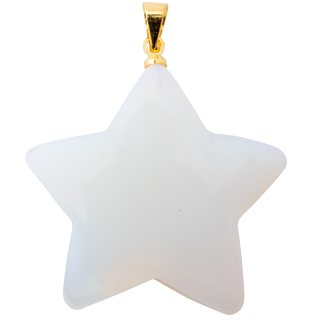 Opalite Puff Star Pendant with Gold Plated Bail (1pc) 