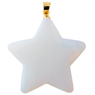 Opalite Flat Star Pendant with Gold Plated Bail (1pc)