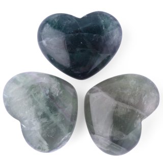Fluorite Mini Heart Carving 25x30mm (3pcs) NETT