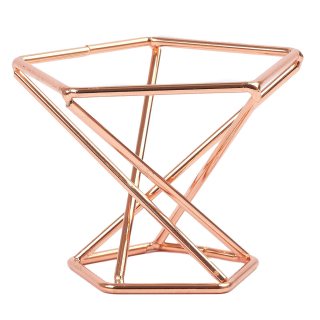 Tall Geometric Metal Sphere Stand Rose Gold (1pc) 