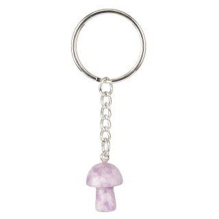 Lepidolite Mushroom Keyring (1pc)