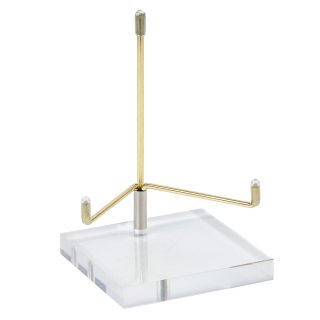 Mineral Stand with 7cm Clear Base and Gold Metal (1pc) NFD