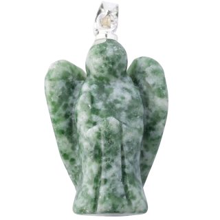 Snake Dragon Jade Pendant, Silver Plated Bail 20mm (1pc) 