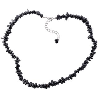 18" Black Tourmaline Round Chip Necklace & Ext Chain (1pc) NETT