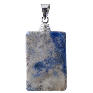 Lapis Tumbled Pendant, Silver Plated (1pc) NETT