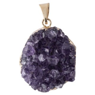Amethyst Druze Pendant Gold Electroplated approx. 20mm, Uruguay (1pc) NETT