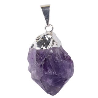 Amethyst Point Pendant, Silver Plated (1pc) NETT