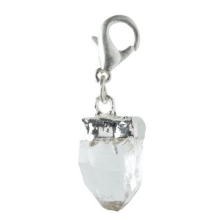 Mini Quartz Point Charm Electroplated Silver Plate (1pc) NETT