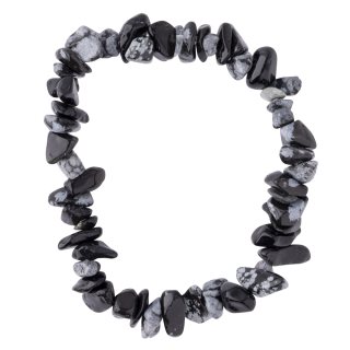 7.5" Snowflake Obsidian Chip Bracelet (1pc) NETT