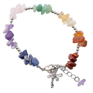Chakra Chip Bracelet with Dragonfly Charm (1pc)