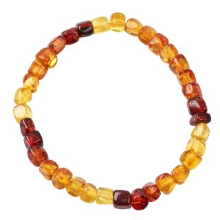 Amber Sugar Cube Bead Bracelet, 6mm (1pc)