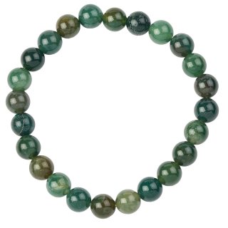 8mm Moss Agate Bead Bracelet (1pc)