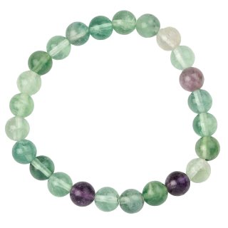 8mm Rainbow Fluorite Bead Bracelet (1pc)